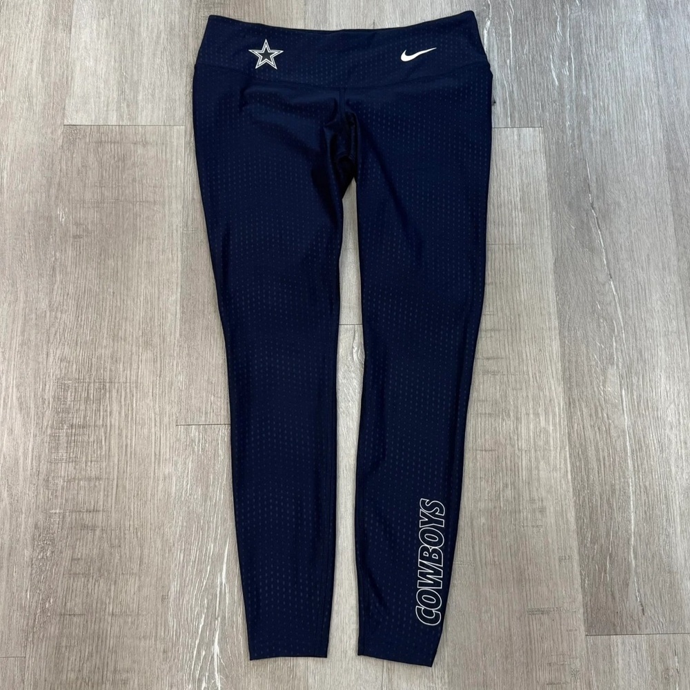 Nike Navy Blue Low Rise Dallas Cowboy Leggings - Size Large